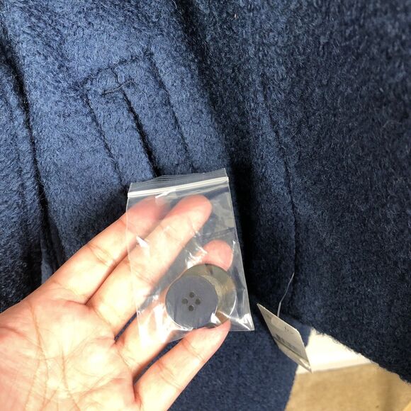 New Laundry by Shelli Segal Teal Double-Breasted Wool Blend Coat Women's Size 14 - Picture 6 of 9